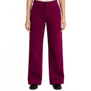 NEW AG JEANS stella palazzo corduroy jeans in dark magenta